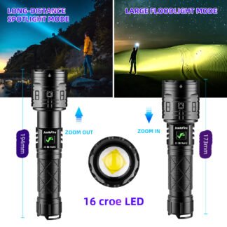 Linterna LED potente de 16 núcleos XHP16.0.