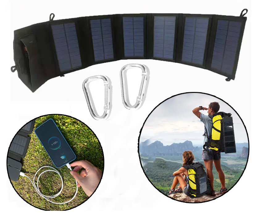 Panel Solar portátil plegable de 6W 12W,5V(2.4A) - Imagen 9