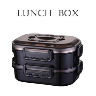 Fiambrera Bento Box de acero inoxidable UNISEX, caja de almuerzo portátil estilo japonés para trabajo de oficina, vajilla para horno microondas
