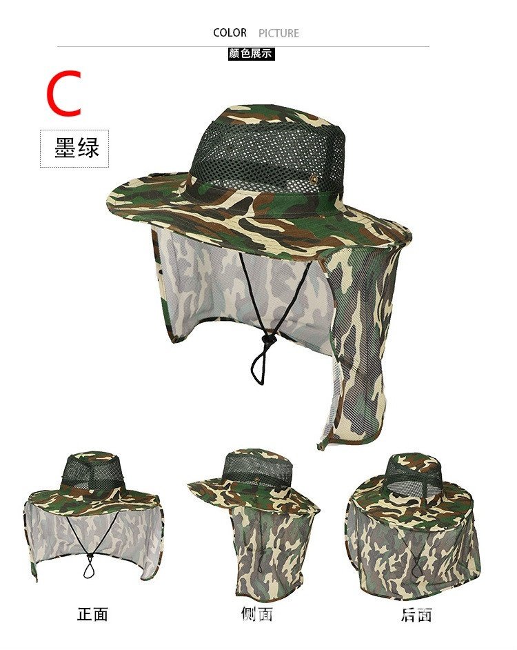 sombrero ala ancha, protección solar uv, con solapa de cuello - Imagen 3