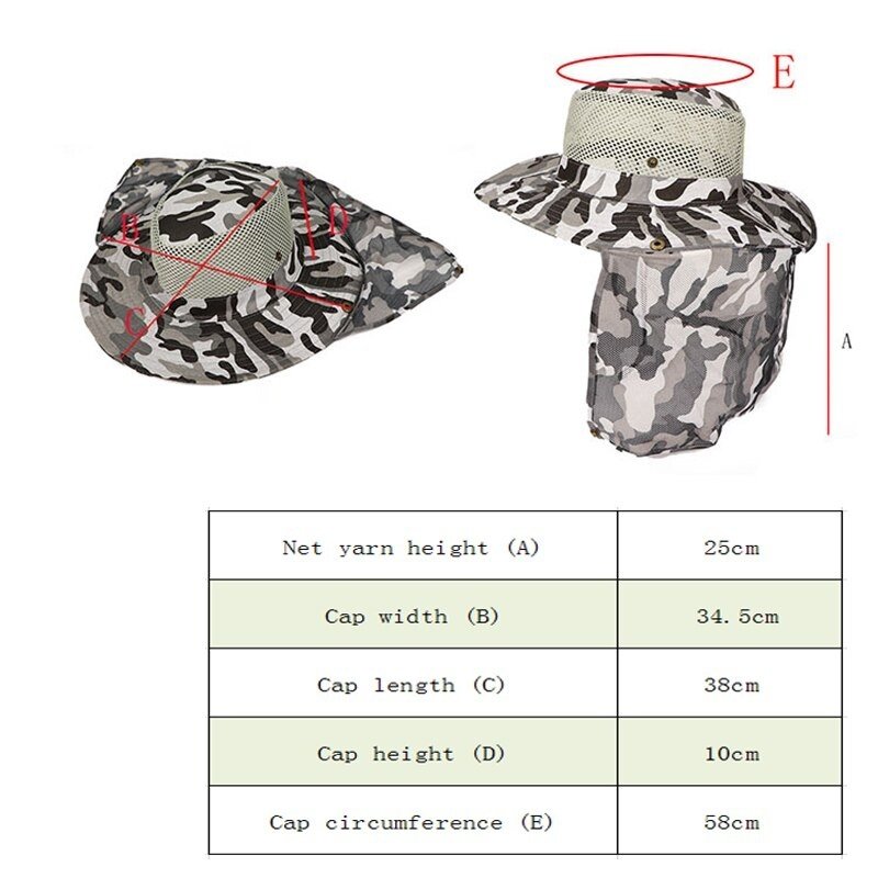 sombrero ala ancha, protección solar uv, con solapa de cuello - Imagen 2