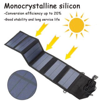 Panel Solar portátil plegable de 6W 12W,5V(2.4A)