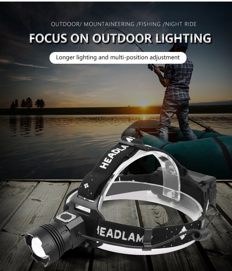 Linterna frontal Led potente XHP199, 9 Núcleos, Faro de pesca recargable XHP90.3, Usb, Sensor IR. - Imagen 4