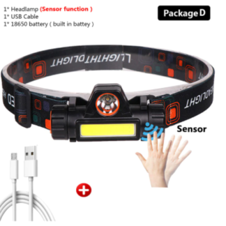 Linterna frontal con Sensor Q5 para el trabajo, foco LED impermeable de 12000lm