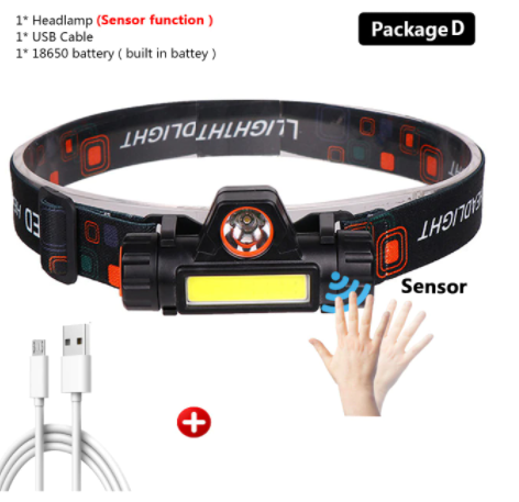 Linterna frontal con Sensor Q5 para el trabajo, foco LED impermeable de 12000lm
