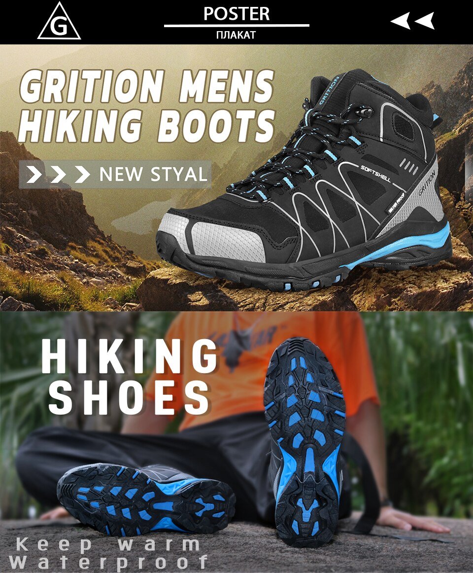 GRITION-Botas de senderismo impermeables para hombre - Imagen 2