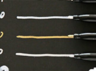 Rotuladores metálicos permanentes, Tinta indeleble 1mm: blanca, plateada y dorada
