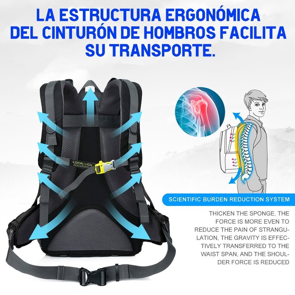 Mochila de senderismo, Mochila de montañismo, Mochila Todo Terreno. Alta Calidad 40L - Image 6