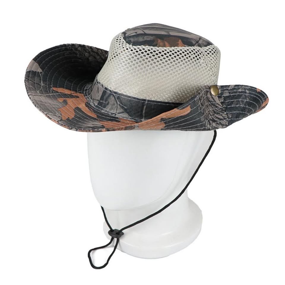 Sombrero de Sol de fibra de poliéster transpirable con hojas de camuflaje - Image 2